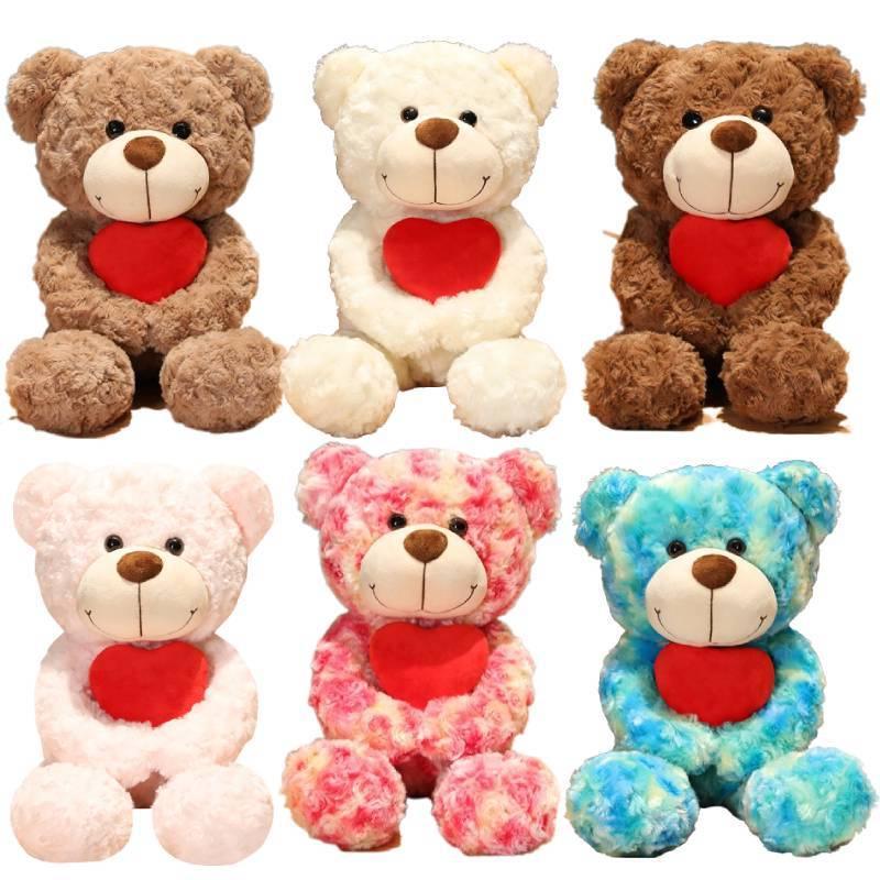 Buntes Batik-Teddybär-Plüschtier für Kinder und Erwachsene