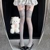 Punk Cross Lace Women Stockings Tights Hollow Out Flowers Black Cross Flora Mesh Girls Long Stockings Pantyhose Daily Party Wear