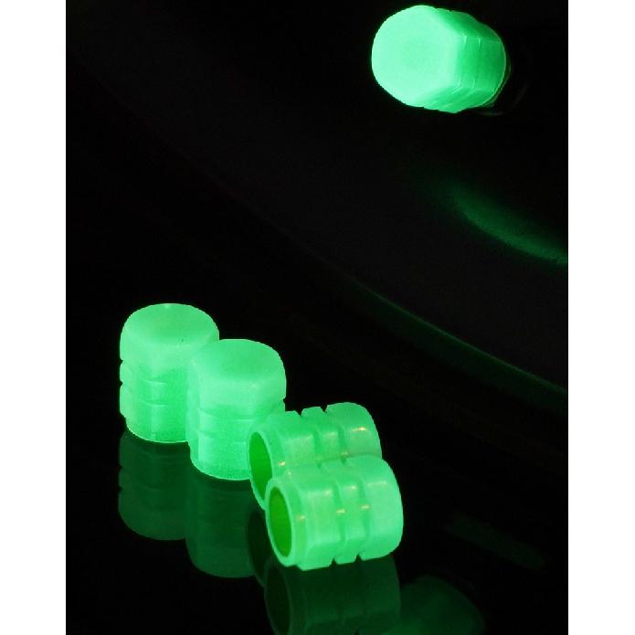 Purple and Green Luminous Tire Valve Caps for Car Motorcycle Bike Tyre Hub Glowing Cap Dustproof Nozzles Cover Car Accessories Valve Stems 1
