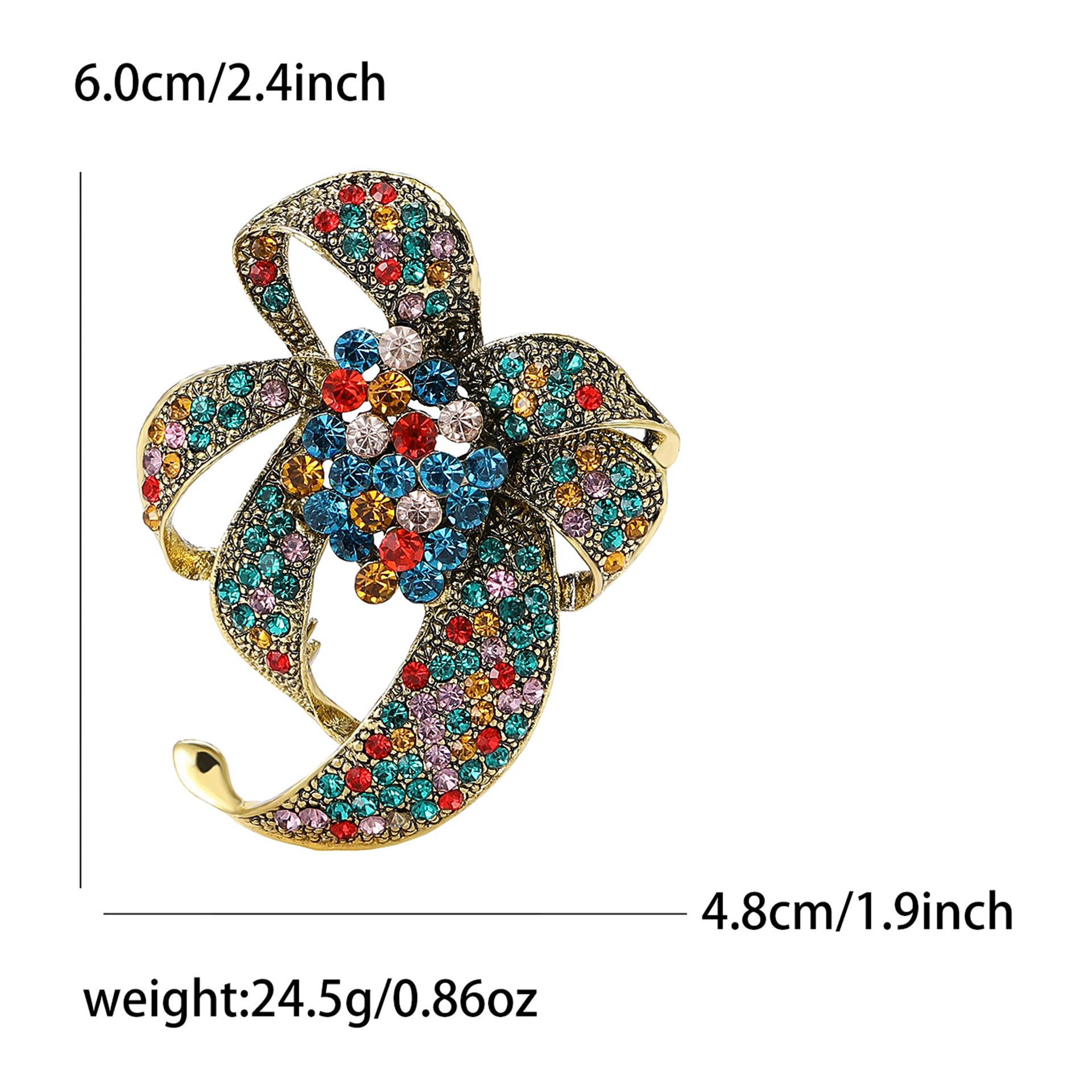 

Модная ретро-брошь из сплава со стразами и цветами, темпераментная креативная универсальная женская одежда, корсаж, ювелирные изделия, булавка