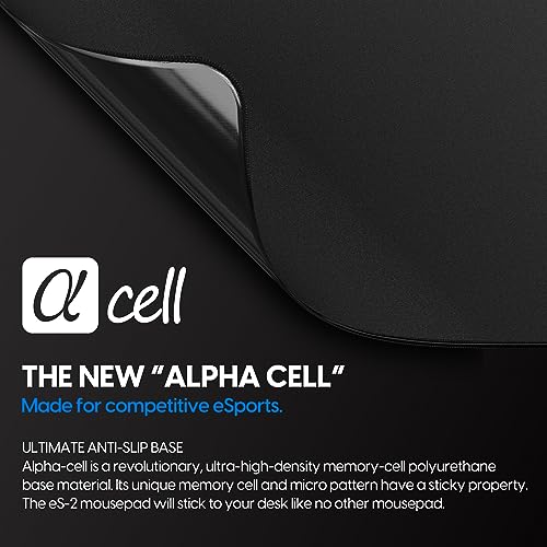 Pulsar Gaming Gears eSports Gaming Mouse Pad, XL Size ES2, Official Japanese Product, 49cm X 42cm X 4mm (XL, Black)