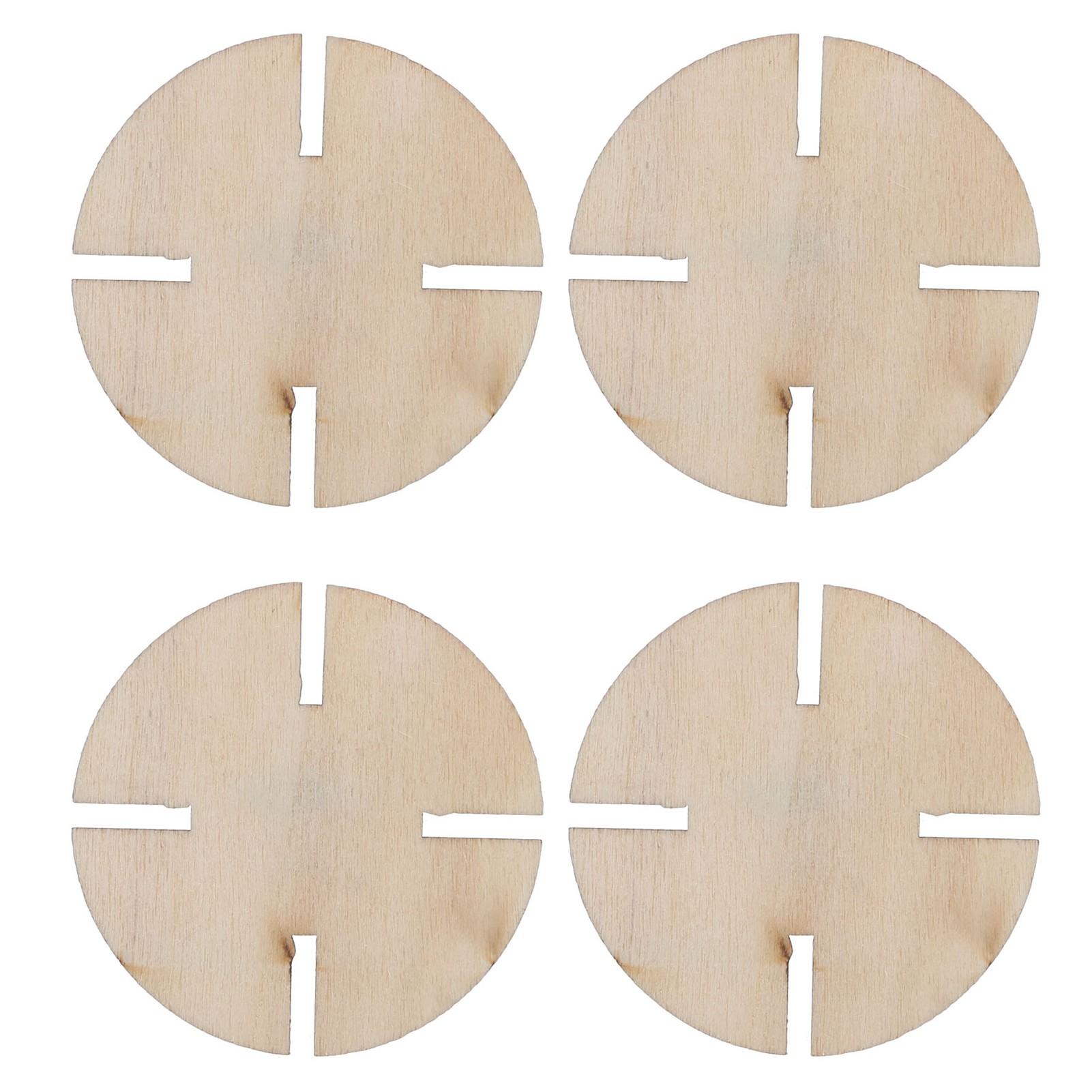 50 Pcs Wood Cutouts Round Cute Shaped Unfinished Chips Wooden Crafts for Decoration