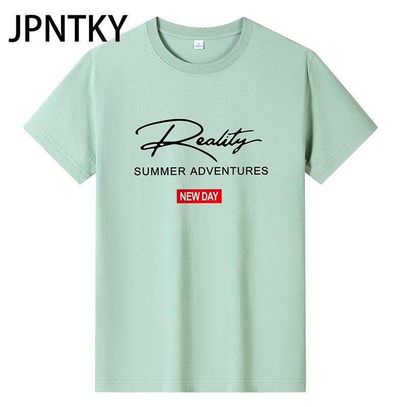 JPNTKY Cotton Short Sleeve T-shirt Men's Fashion Loose Half Sleeve Shirt Printed Compassionate Shirt