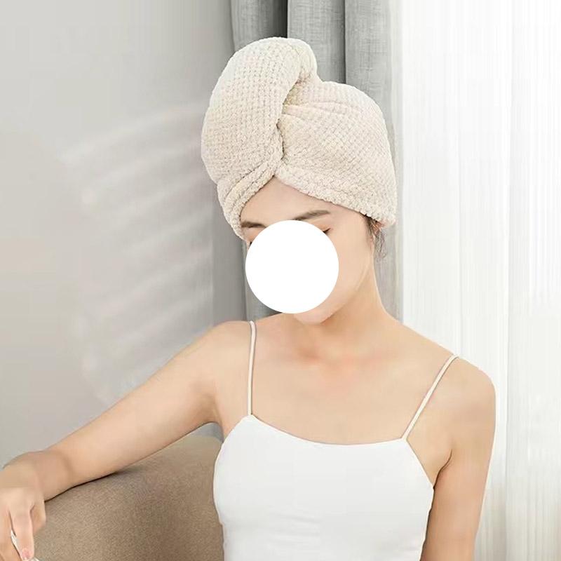 Double-layer Women'S Quick-Dry Microfiber - Hair Drying Sports Towel Soft Face Wet Solid Super Absorption Turban Dry Hair Cap