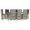 VidaXL 9-piece Garden Dining Set with Cushions Grey 3185028