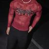 INCERUN Men Turtleneck Long Sleeve Mesh Sheer Transparent Fitted Party Clubwear T-shirts