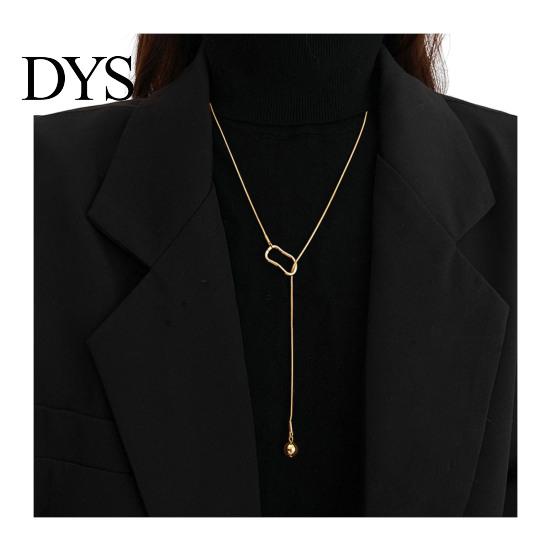 Triangle Pendant Necklace Women Y-Drop Lariat Elegant Sweater Adjustable Fade-resistant Geometric Gift for Wife Girlfriend Daily Wear Jewelry Stylish