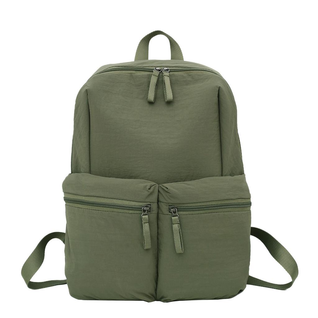 Schoolbag Backpack Korean Version Solid Color Texture Leisure Outdoor Travel Backpack Large Capacity Student Schoolbag Leisure Travel