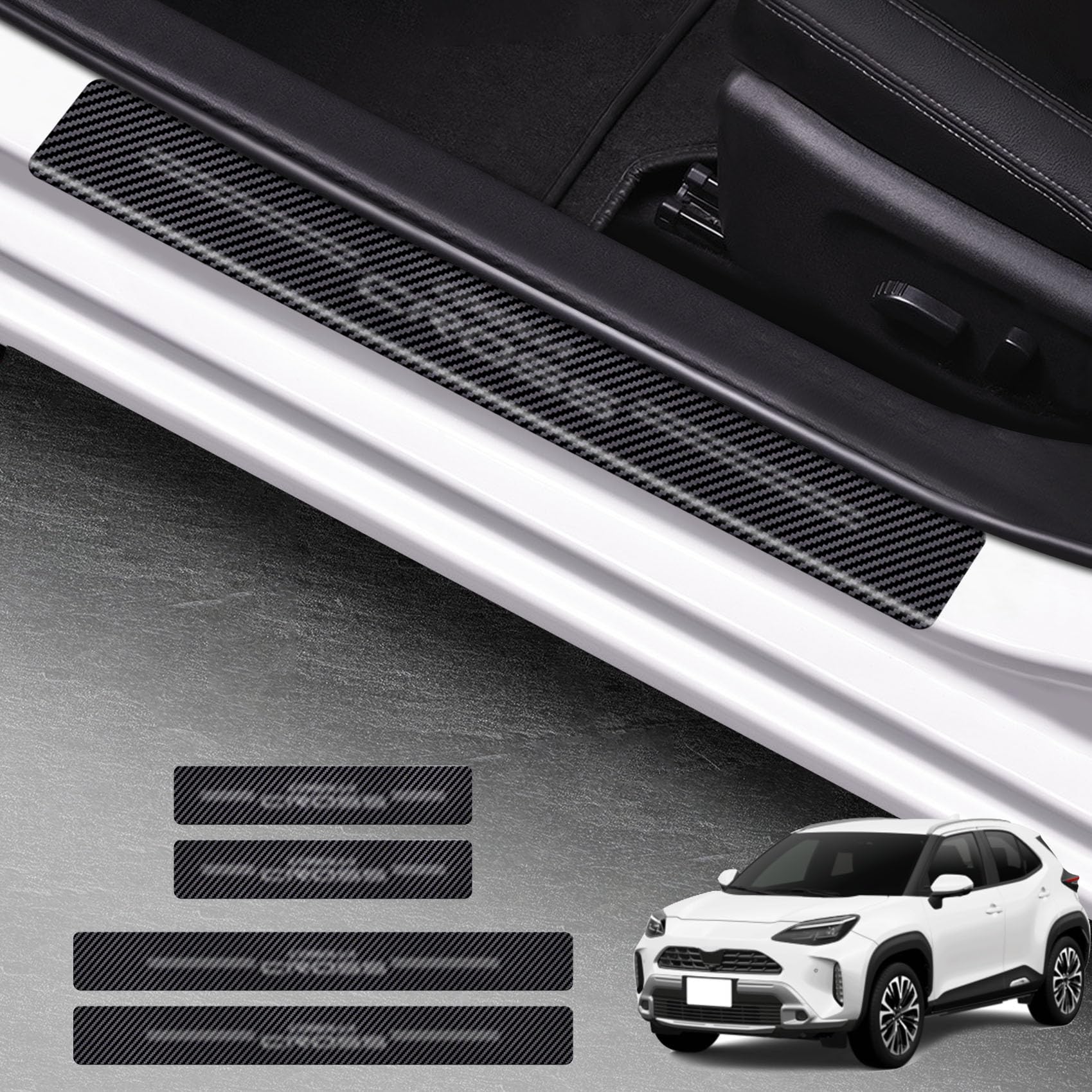 

SUVVNE Corolla Cross 10 Серия Накладка на порог Материал ПУ кожа Corolla Cross 2021 Защита бокового порога Наружная накладка на порог Детали для кастомизации интерьера Легко