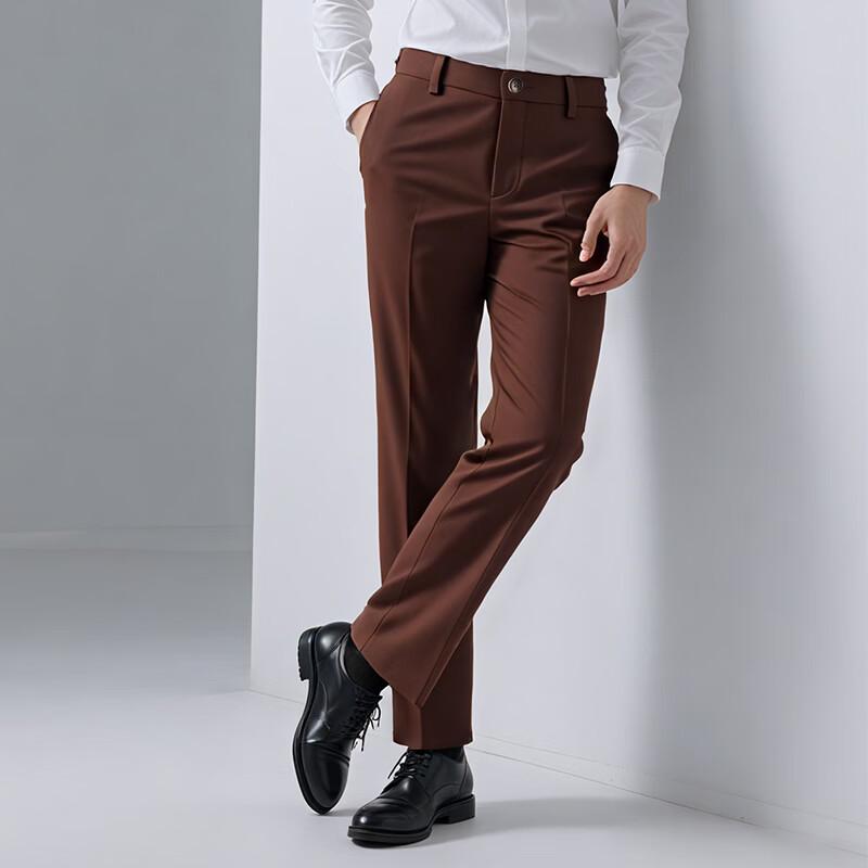 Teluoman Machine Washable Wrinkle-Free Formal Trousers