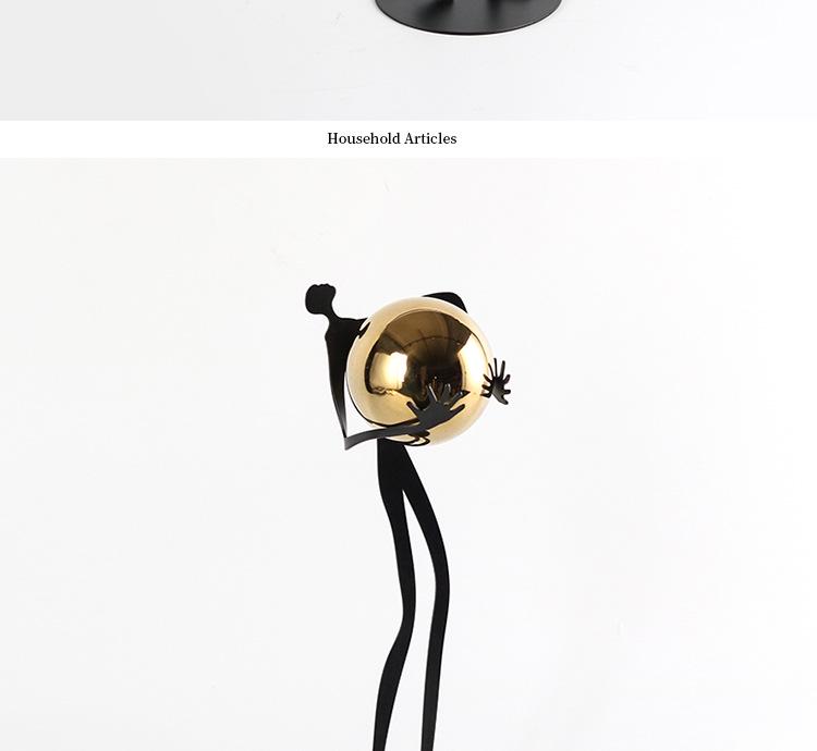 Elegant Ball-Holding Figure Sculpture Decorative Ornament for Room or Hotel