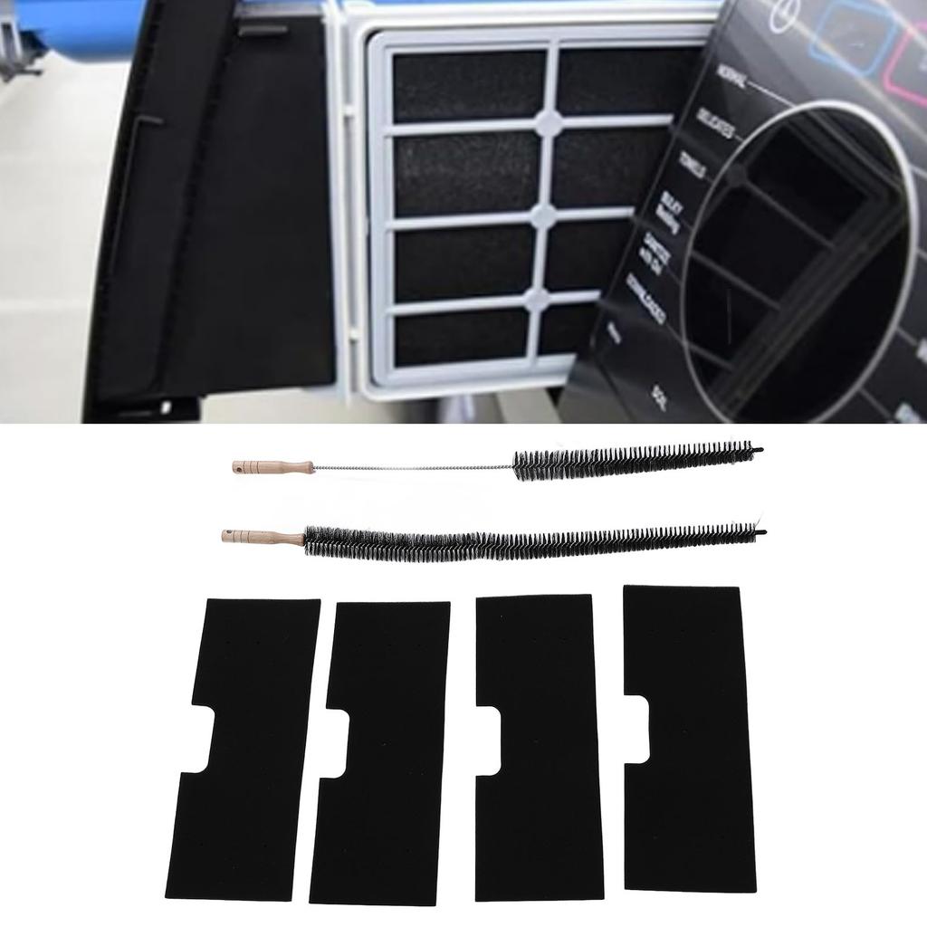 4PCS Washer Dryer Combo Lint Filters with 2 Dryer Vent Brushes Washable Reusable Washing Machine Lint Filter Replacement for WH01X35719