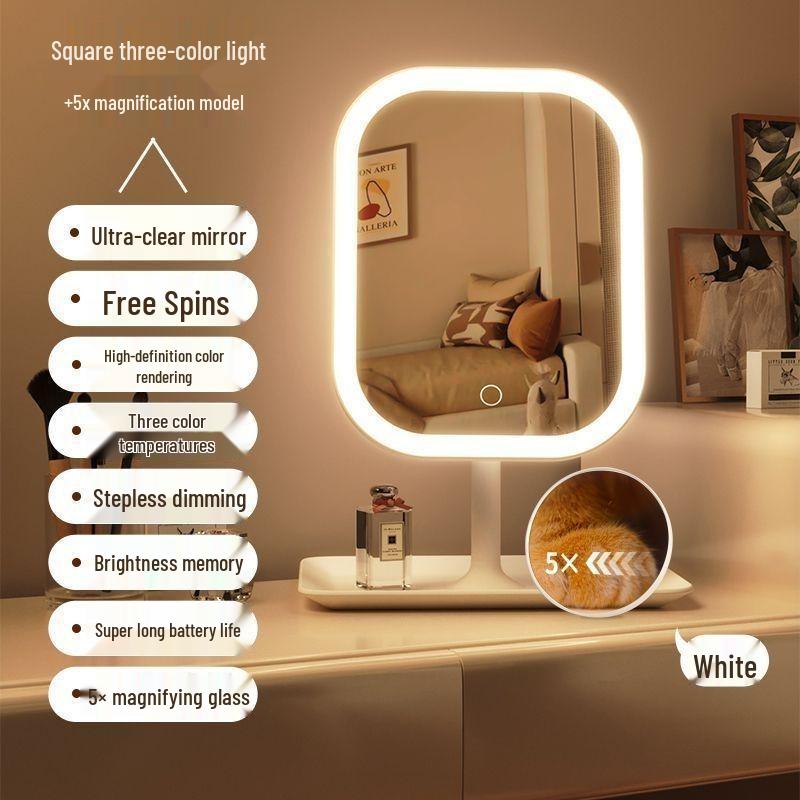 Tabletop LED Makeup Mirror: High-Definition, Compact Mirror for Dressing Table