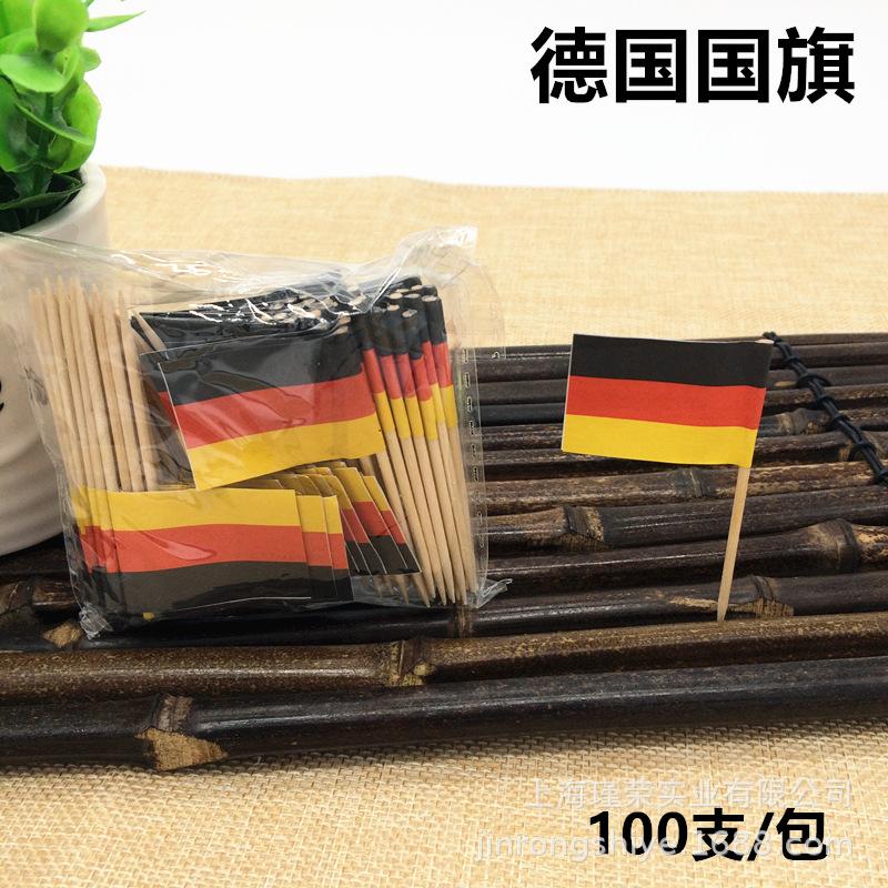 100Pcs Disposable Flag Toothpicks, Food Picks with Mini Flags for Fruit Cocktail Cake Steak, Bar Party Decorative Skewers