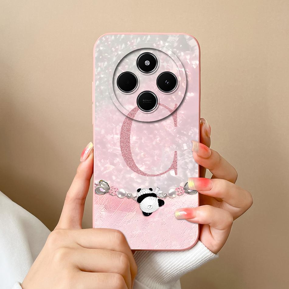 For Xiaomi Redmi 14C Case Wave Light Letters Phone Cover For Xiaomi Redmi 14R 5G Redmi 14 C Soft Liquid Silicone Anti Drop Funda