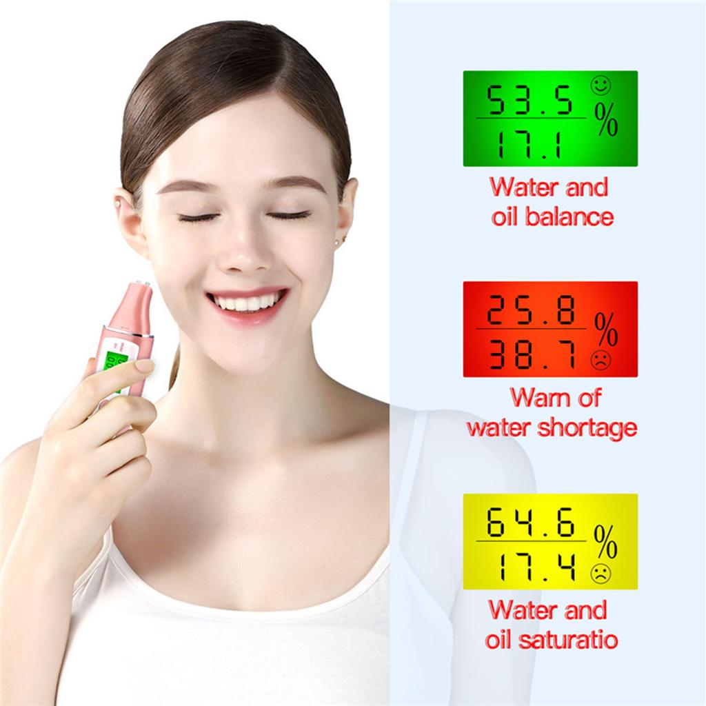 Facial Skin Tester Pen Digital Skin Detector Pen with Digital Display Portable Analysis Moisture Machine for Women