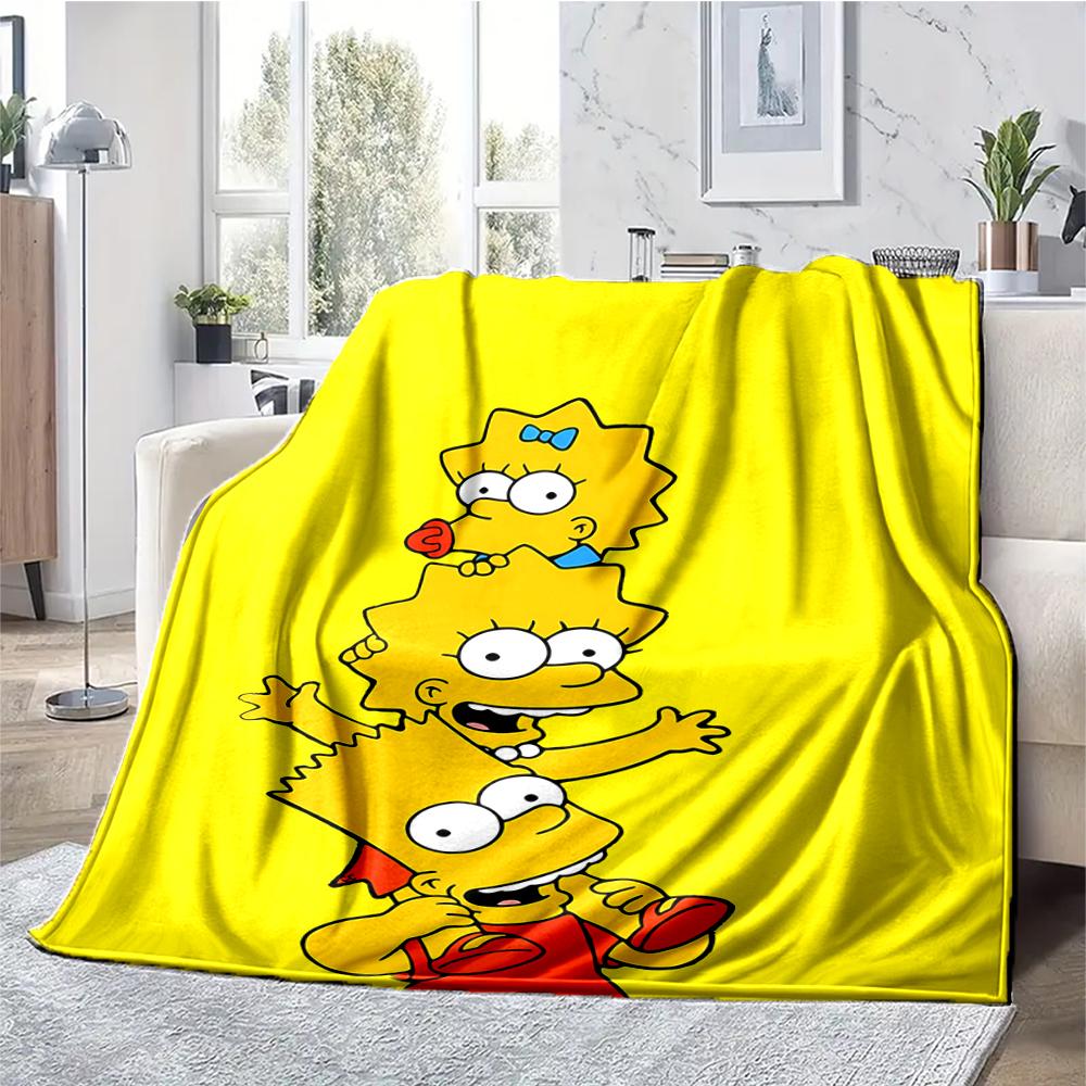 The Simpsons Theme Printed Blanket - Perfect for Couch, Bed, Travel & Outdoor Use | Machine Washable, Cozy & Durable.