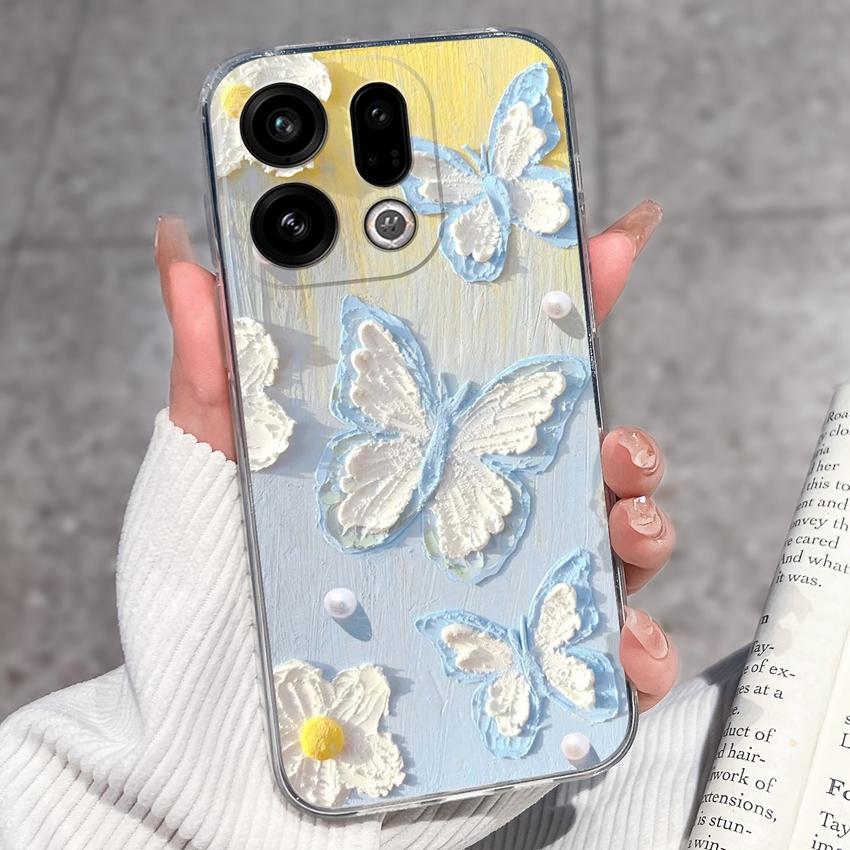 Suitable For Oppo Find X9 X7 X5 Pro X3 X2 Reno11 12 Pro Phone Cover Cute Panda Rabbit Pattern Transparent TPU Dustproof Protective Case For Oppo Shell