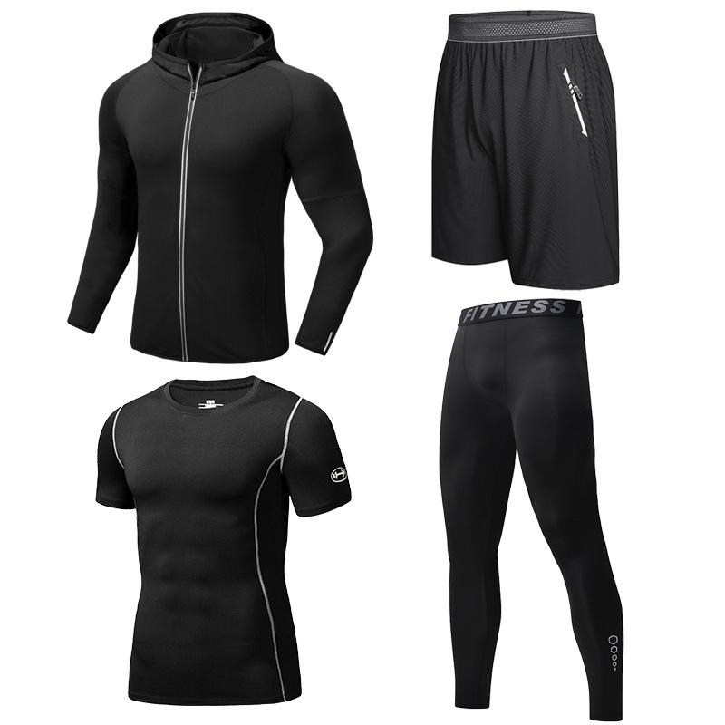 Outdoor Men's Quick-Dry Two-Piece Running Suit for Spring and Autumn.