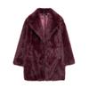 European large size suit collar medium and long imitation fox hair fashionable loose burst coat fur
