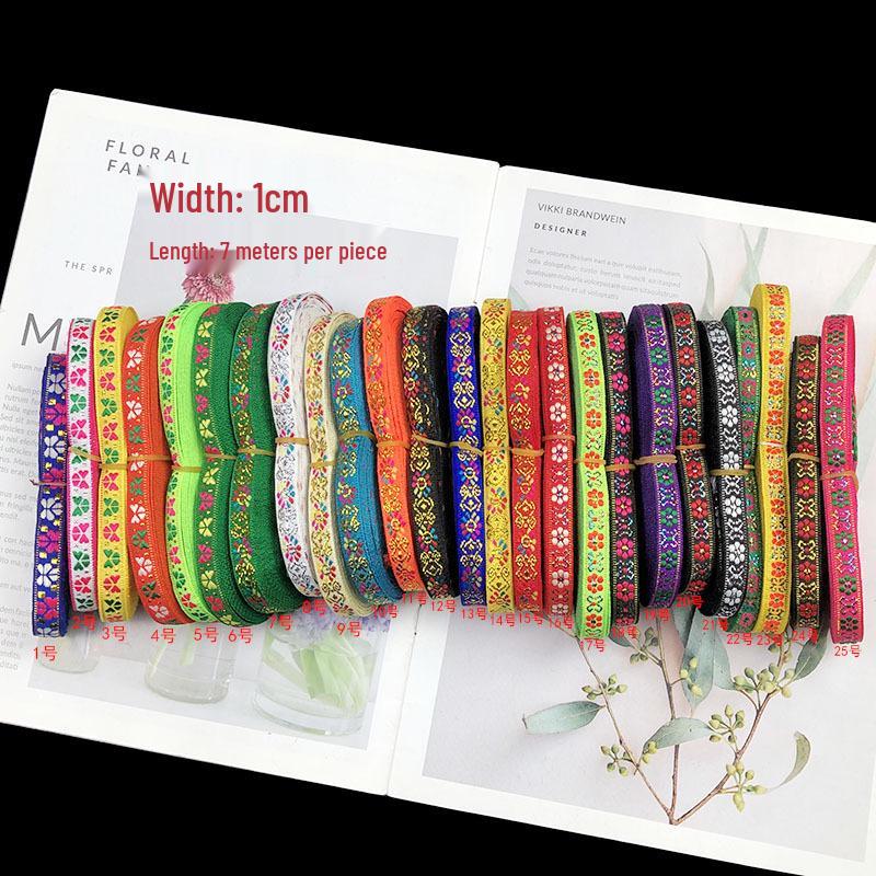 1cm Ethnic Embroidery Lace Trim for Dance Costume and Clothing Accessories