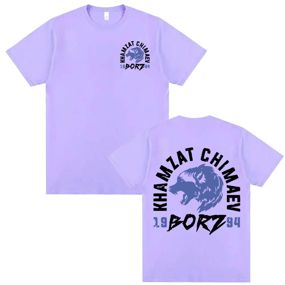Khamzat Chimaev "borz" Logo Grafik T-Shirt Herrenbekleidung Harajuku Mode Übergroße T-Shirts Lässiges Baumwoll Kurzarm T-Shirt