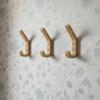 1Pcs Vintage Wall Mounted Wooden Coat Hooks Double Hook With Screws Oak Hooks Heavy Duty Wood Wall Hooks Bedroom