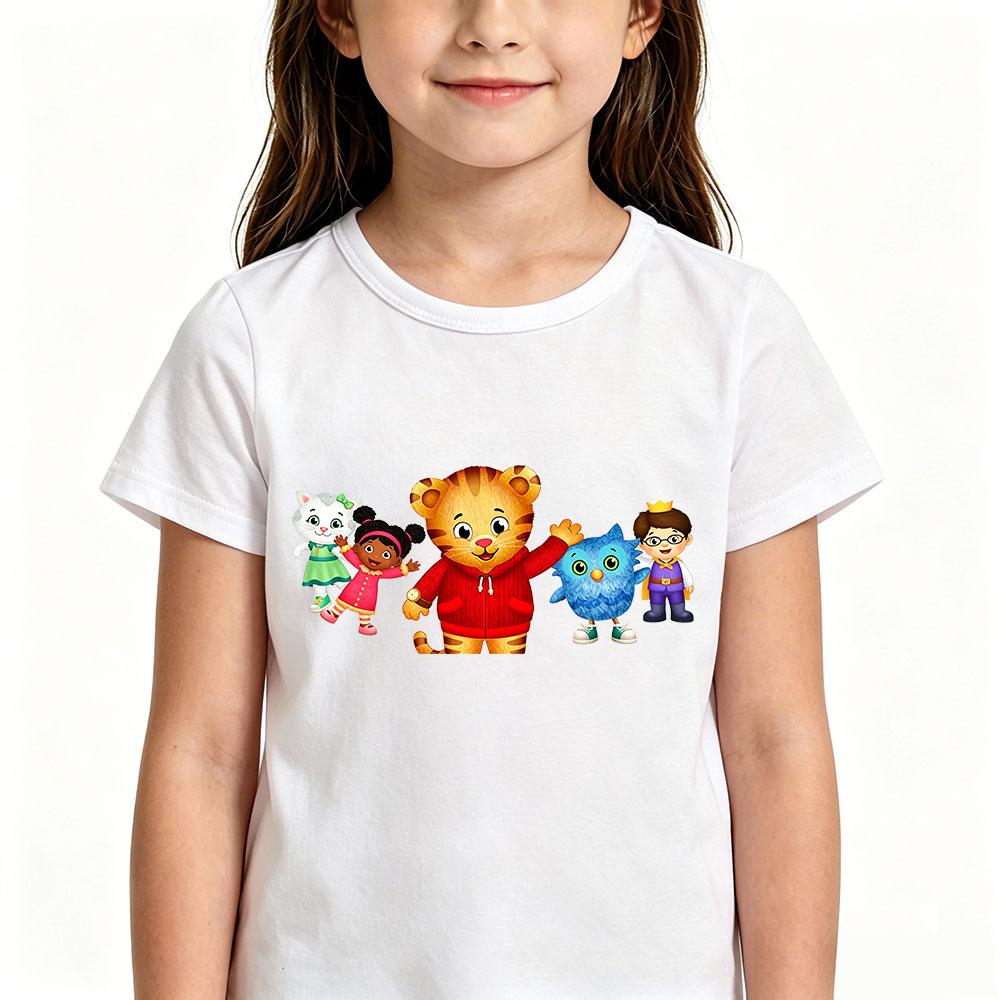 Daniel Tiger’s Neighborhood Children's T-shirts Cotton Cartoon Print Short Sleeve Funny Boys Cute Girls Tees Casual Tops Summer