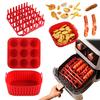 Air Fryer Silicone Basket Liners Large Square Oven Pan BBQ Grill Reusable Cake Molds for Hot Dogs Bacon Jelly