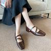 G3760-71 French temperament with skirt thick heel single shoes women's 2025 spring and summer new commuter women's shoes evening shoes