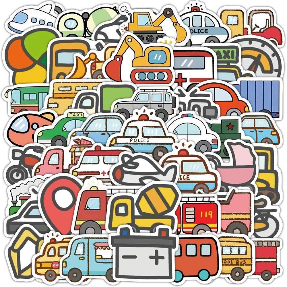 1set Cartoon Graffiti Transportation Stickers Creative Fun Notebook Stickers Mobile Account Decorative Stickers