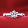 Imitation Moissanite Ring Women's One-carat Classic Light Luxury Niche Six-claw Wedding Ring