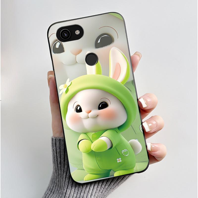For Google Pixel 3 3a XL Case Cute Rabbit Black Soft TPU Silicone Cover for Pixel 3 XL Phone Cases Pixel3A 3 A Pixel3 3XL Capa