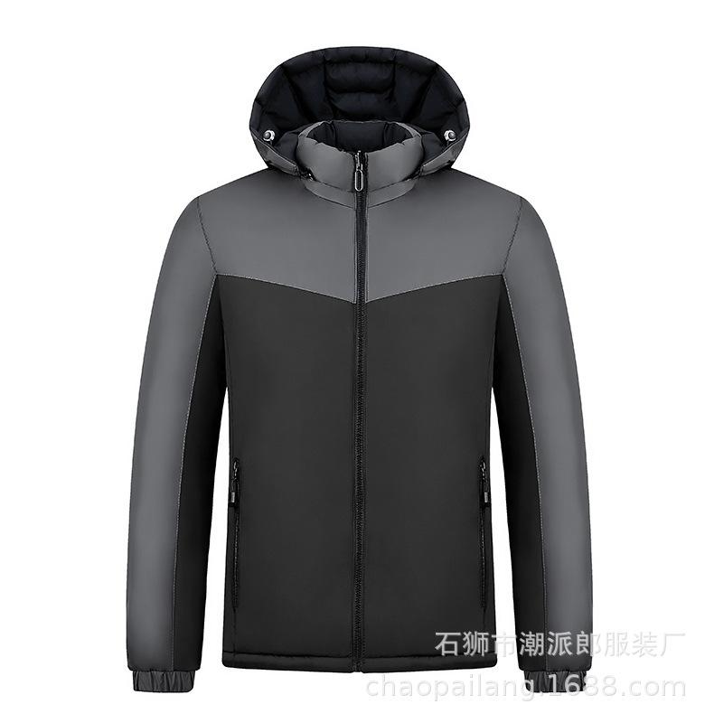 

2025 new ribs clothes double wear thickened cotton clothes men s loose autumn and winter cotton-padded clothes L чорний