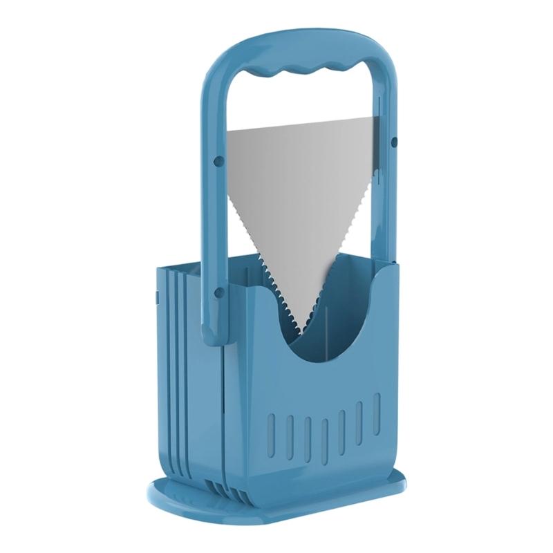

High Quality Bread Cutter with Sturdy ABS Construction Carbon Steel Blade Smooth Effortlessly Slicing Dishwasher Safe синій