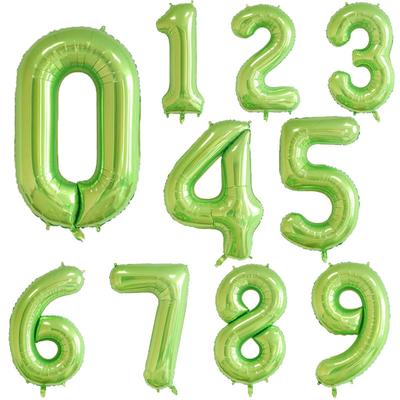 32 inç Yeşil Rakam Balon Dijital 0 1 2 3 4 5 6 7 8 9 Çocuk Doğum Günü Partisi Dekorasyonu için Alüminyum Folyo Balon Safari Wild One