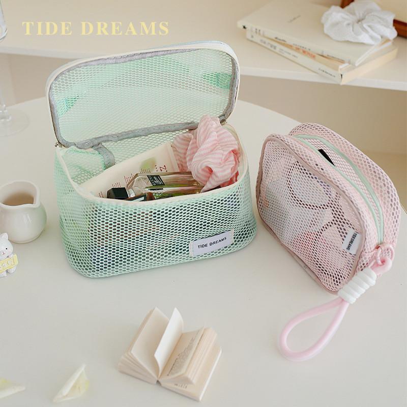Borsa da Viaggio per Articoli da Toeletta in Materiale a Rete Organizer per Trucco Portatile per Vacanze e Uso Domestico