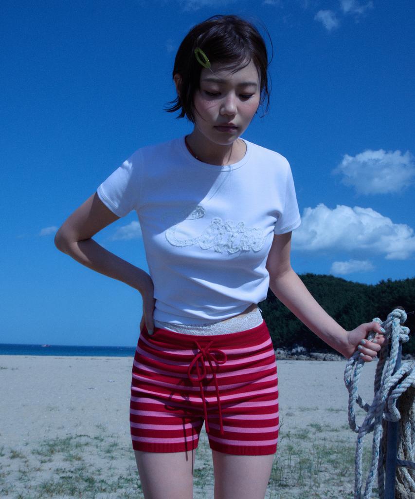 CITTA Lace Applique T-Shirt_Ctt3029(White)