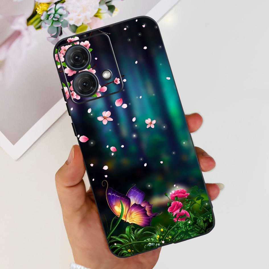For Motorola Moto G84 5G Case 2023 New Stylish Butterfly Cat Slim Black Silicone Soft TPU Phone Cover For Moto G84 5G G 84 Coque