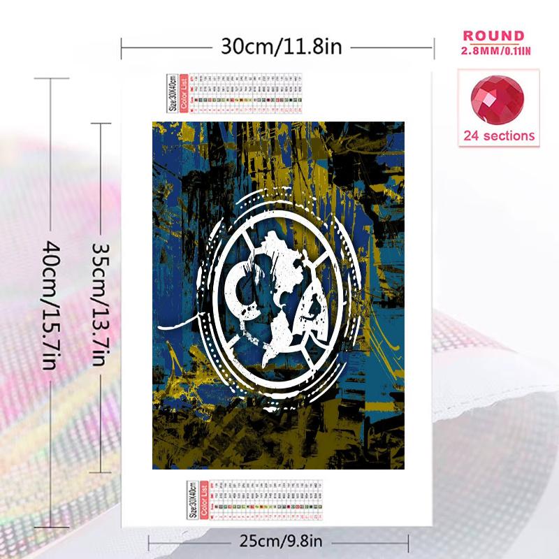 Club America Pattern  3pcs 100% Round Full Drill 5D DIY Diamond Painting Embroidery Cross Stitch Rhinestone Décor