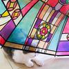 Romantic Vintage Stained Glass Automatic Rainbow Clear Umbrella for Women Rainy Day Fashion Accessory