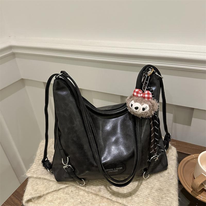 Large Capacity Tote Bag Women's 2025 Autumn and Winter New Retro Fashion Shoulder Bag Feeling Messenger Bag Student Class Bag