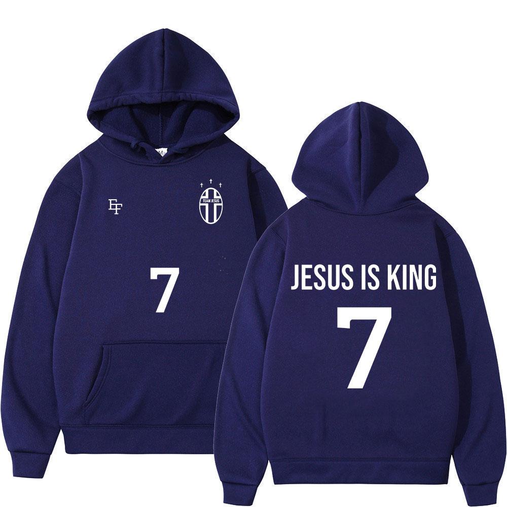 Jesus Is King 7 Christian Bible Verse Hoodies Men Women Clothing Fashion Harajuku Sweatshirts Fleece Casual Long Sleeve Pullover