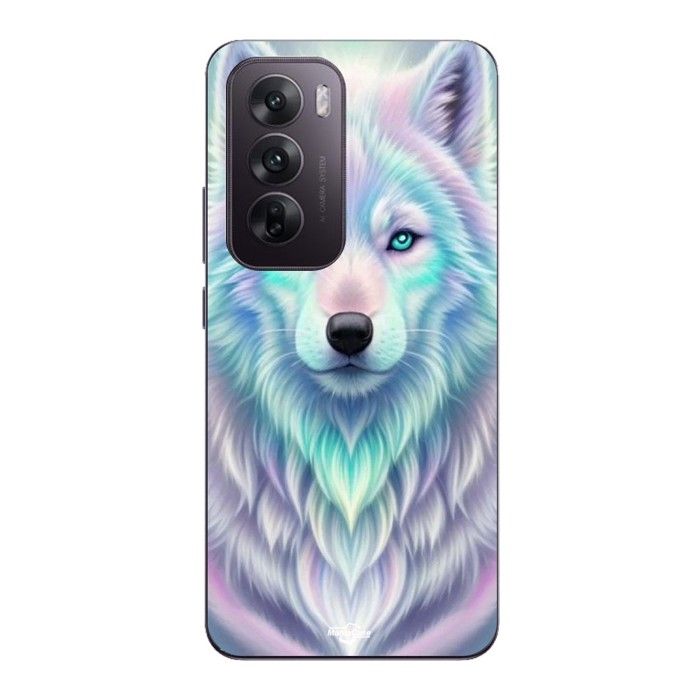 Hülle für Oppo Reno 12 5g Weißer Wolf violetter Reflex Maniacase