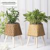 Suporte de Cesta de Flores de Rattan Sintético Nórdico para Decoração Interna e Externa