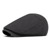 Winter Warm Forward Cap Men's Velvet Thick Cap Woolen Beret Solid Color British Newsboy Cap