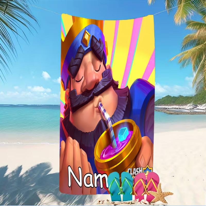 Customizable personalized beach towels Clash Royale themed designs.Suitable for the beach, yoga, sports;ideal as beach accessories