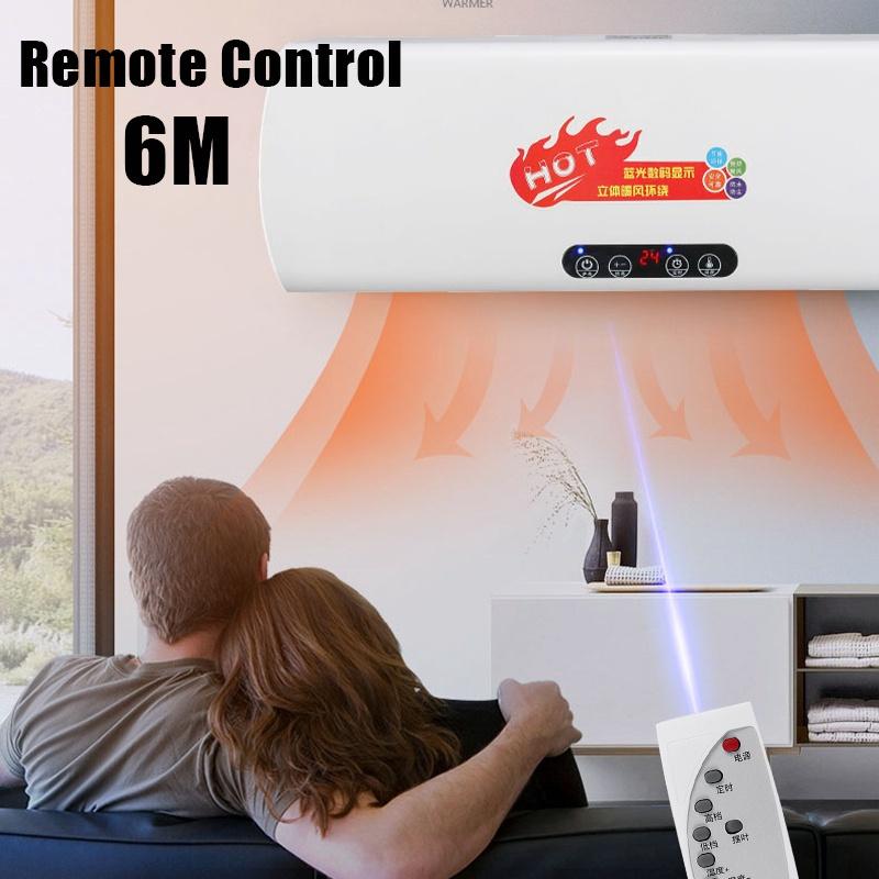 2000W LED Air Conditioning Electric Heater Air Conditioner Wall Mounted PTC Electric Heater 8 Hour Timer Heater 56.8*18.2cm