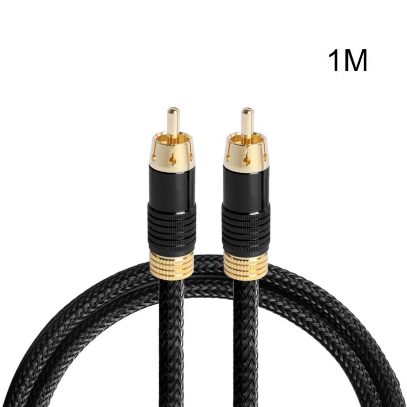 

Цифровой коаксиальный аудиокабель RCA с позолоченными разъемами 24K S/PDIF RCA «папа» — RCA «папа» для домашнего кинотеатра, HDTV, сабвуфера чёрный