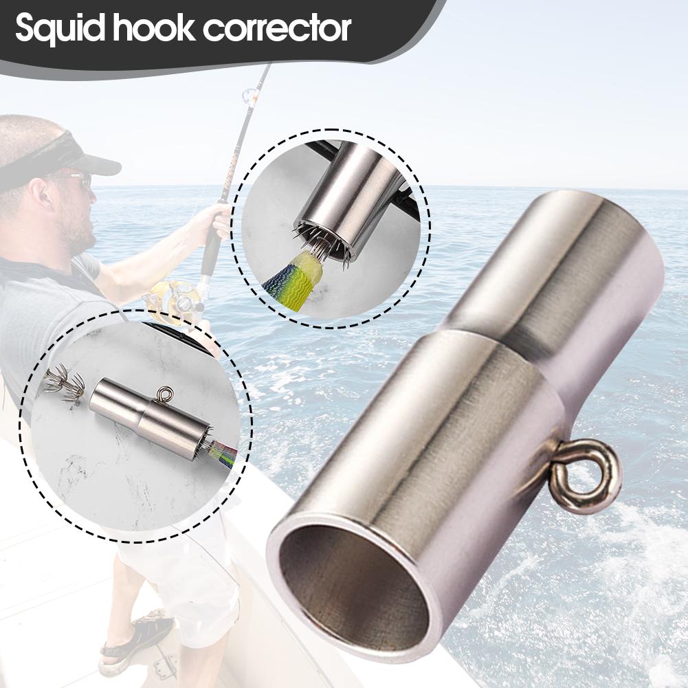 Squid Hook Corrector Tool Stainless Steel Squid Hook Repair Hook Straightening Tool Portable Fishing Squid Bait Hook Accessories